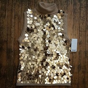 NWT Etincelle Couture sleeveless sequin sweater